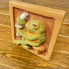 Vintage Arts   Crafts Studio Pottery Tile 3d Drinking Frog Handmade 6 x6  Decor