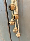 Vintage Brass Sleigh Jingle Bell Door Wreath Hanger Ornament Christmas Decor
