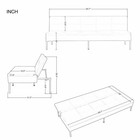 Convertible Futon Sofa Bed Upholstered Fabric Couch Perfect Small Spaces New