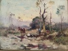 Hendrik Jan Ten Cate Pair Oil Paintings On Board 6x8 Listed 1867-1955 Landscape