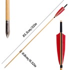 12pcs Handmade Traditional Wooden Arrow 32  Natural Feathers Archery Handicrafts