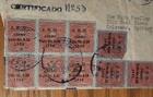 Vtg 1947 Airmail Certified Postal Cover Venezuela Surcharged Stamps Scott C223