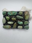 Native American 15 Stone Turquoise   Sterling Belt Buckle Vintage Artist Cj Well