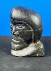 Vintage Inuit Soapstone Carving Face Head Sculpture Signed E9-447 Canada 2 