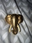 Ajc  Vintage Gold Tone Elephant Head Metal Brooch Pin Collectible Animal Jewelry