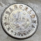 Spain Barcelona 1811 Un Peseta Nice Condition Joseph Napoleon
