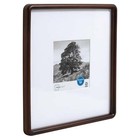 12 x12  Rounded Edge Brown Plastic Frame  Matted For A 5 x5  Picture