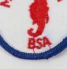 Vintage Mile Swim Seahorse Aquatic Small Twill Round Boy Scouts Bsa Camp Patch