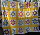 Charming Quilt Star Flower sunflower missouri Daisy Vintage Handmade 80  X 65 