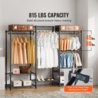Clothes Rack Rolling Clothing Garment Rack 4 Hang Rods   8 Storage Tiers