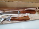 Vintage Elhorn Bakelite 2 Piece Carving Set Valley Forge   Box Stainless Steel 
