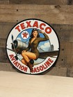 Vintage Style Texaco Aviation Gasoline Girl Heavy Steel Quality Sign