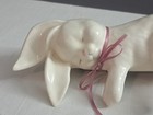Vintage Sleeping Bunny Rabbit  Shelf Sitter Figure Ceramic White