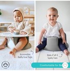 Upseat Original Ergonomic Baby Floor   Booster Positioning Seat With Tray - Gray