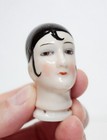 Art Deco 1930 s Half Doll Hand Painted Porcelain Pin Cushion Head Rare