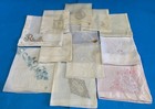 Vintage Lot Of 12 Monogrammed Hankies Hand-embroidered Handkerchiefs