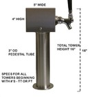 Stainless Steel Draft Beer Tower Made In Usa - 6 Faucets - Air Cooled - Tt6cr-