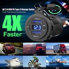 12v-24v Pd   Qc3 0 Dual Usb Car Fast Charger Power Socket Outlet Led Voltmeter