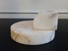 Vintage Marble Stone Bookend Italy Numbered Marbled Geometric Italian White Gray