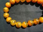 Rare Tibetan Yellow Natural Agate Dzi Round Beads Bracelet