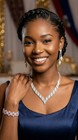 Silver Tone Clear Round Crystal Rhinestone Necklace Earrings Bracelet Set