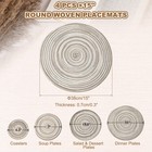 4 Pcs Round Woven Placemats  15  Braided Placemat  Gradient Gray