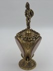 Vtg 3 Panel Beveled Amber Glass Ormolu Gold Roses Perfume Bottle  broken Dipper 