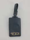 Tumi Black Leather Luggage Replacement Tag Gold Logo Double Sided Original 4x2 5