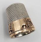 Ketcham And Mcdougall Sterling Silver 14k Gold Thimble Size 9 Antique