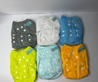Alvababy Reusable Cloth Diapers 6 Pack 12 Inserts One Size Solid Colors New