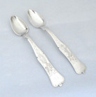 Pair Of Antique Turkish 900 Coin Silver Teaspoons