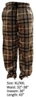 New Mens Flannel Fleece Pajama Pant Lounge Pants Gray Strips Xl xxl