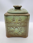 Frankoma Mayan Aztec Green Canister 24c Hard To Find 7 3 4  Tall