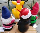 Table Top Christmas Blow Molds  4  Penguin  Deer  Gnome  Santa  As Is