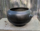 Large Antique Japanese  Or Chinese Bronze Planter Lion Handles
