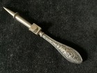    Sterling Handle Floral Paisley Pattern Awl Hole Punch With Adjustable Stop   