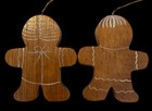Gingerbread Man   Woman Pair Wooden Ornament 2 5    X 2     Handpainted