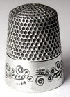 Antique Ketcham   Mcdougall Sterling Silver Thimble     abstract Flowers     C1880s