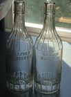 Antique Pair Of Hayner Whiskey Distillery Bottles- Troy  Ohio-patented 1897