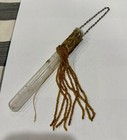 Antique Victorian Glass Scent Bottle    tear Catcher  Lachrymatory W  Beads