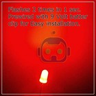 1 5 Pre Wired 5mm Led 9 Volt Red Flashing On Snap 9v Battery Clip Blink Flashing