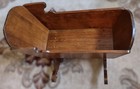 Vintage Wooden Rocking Baby Doll Bed Cradle Rocker 23 Inch Long Handmade
