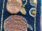 Primitive Hand Hooked Pumpkins Rug Wool Strips On Linen