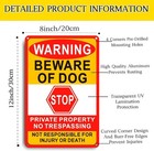 3 Pack Beware Of Dog Sign 8x12 Inches  Reflective Film  Anti-rust Aluminum Metal