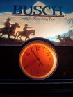Vintage Busch Beer Lighted Sign Clock Western Cowboy Mountain Bar Decor Works