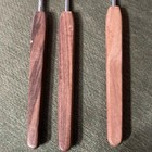 Set Of 3 Vintage Fondue Forks Wooden Handle Japan Stainless Steel