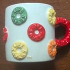 Life Savers Advertising Mug White Red Handle Raised Multicolor Candy Rings