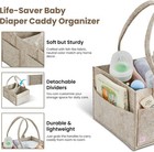 Portable Baby Diaper Caddy Organizer Nursery Storage Bin Small Oatmeal Car Bag