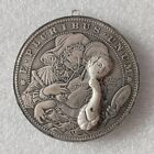 Movable Mechanism Coin Masked Girl Amazing Hobo Art 1853