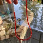 Handmade Carnelian Choker Necklace Tiny 2mm Beads  Sterling Silver Adjustable